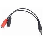 Gembird Jack stereo 3,5mm -> 2db Jack 3,5mm M/F adapter 0.1m fekete (CCA-417M) Gembird Jack stereo 3,5mm -> 2db Jack 3,5mm M/F adapter 0.1m fekete (CCA-417M)