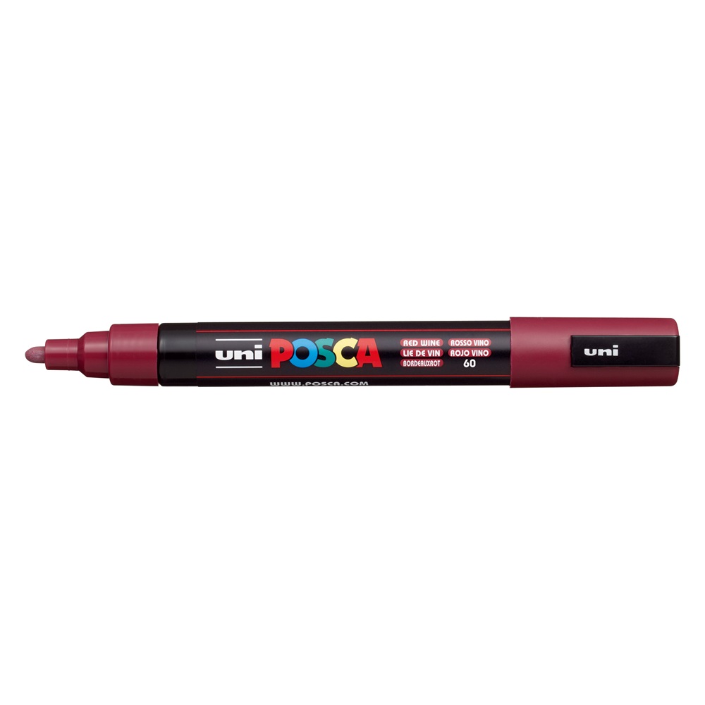 Uni Dekormarker 1,8-2,5mm,  Posca PC-5M vörösbor (2UPC5MVOROSBOR)
