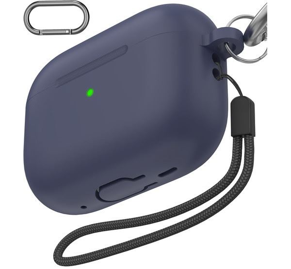Phoner Simple Apple Airpods Pro 2 szilikon tok csuklópánttal éjkék (PN-CP-PT-LC-CS14-SB) Phoner Simple Apple Airpods Pro 2 szilikon tok csuklópánttal éjkék (PN-CP-PT-LC-CS14-SB)