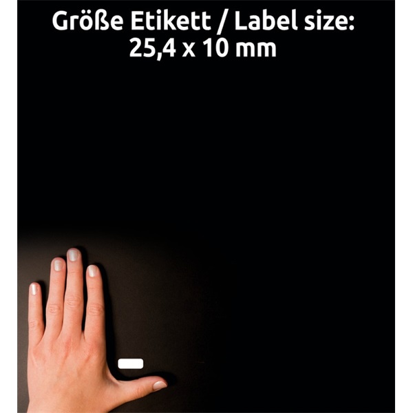 Avery L7871-20 25,4x10mm szuper tapadású 3780db-os etikett Avery L7871-20 25,4x10mm szuper tapadású 3780db-os etikett
