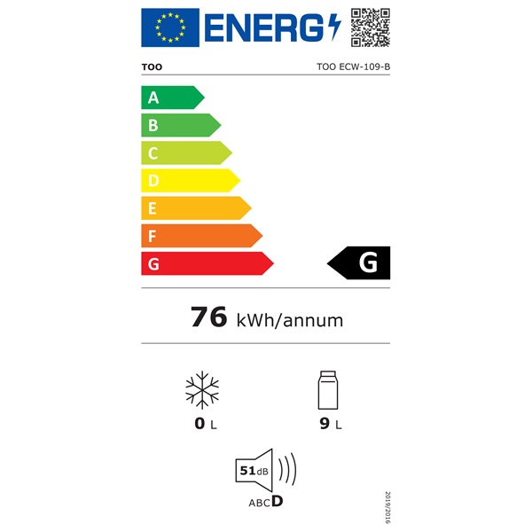 TOO ECW-109-BL fagyasztó nélküli mini hűtő fehér-kék