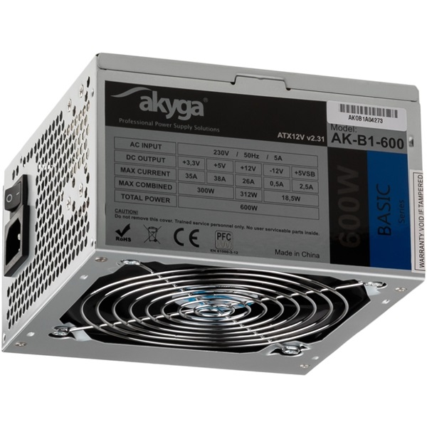 Akyga 600W Basic tápegység OEM (AK-B1-600)