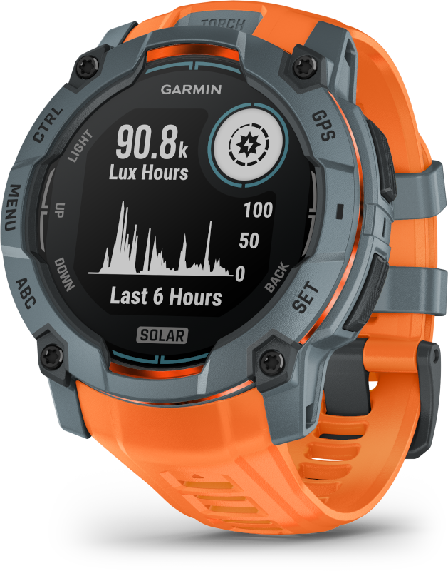 Garmin Instinct 3  50mm Solar Szürke, narancssárga szíj