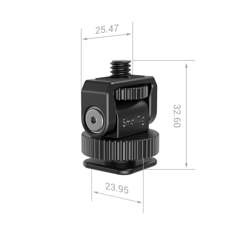 SMALLRIG Mini Cold Shoe to 1/4"-20 Screw Adapter