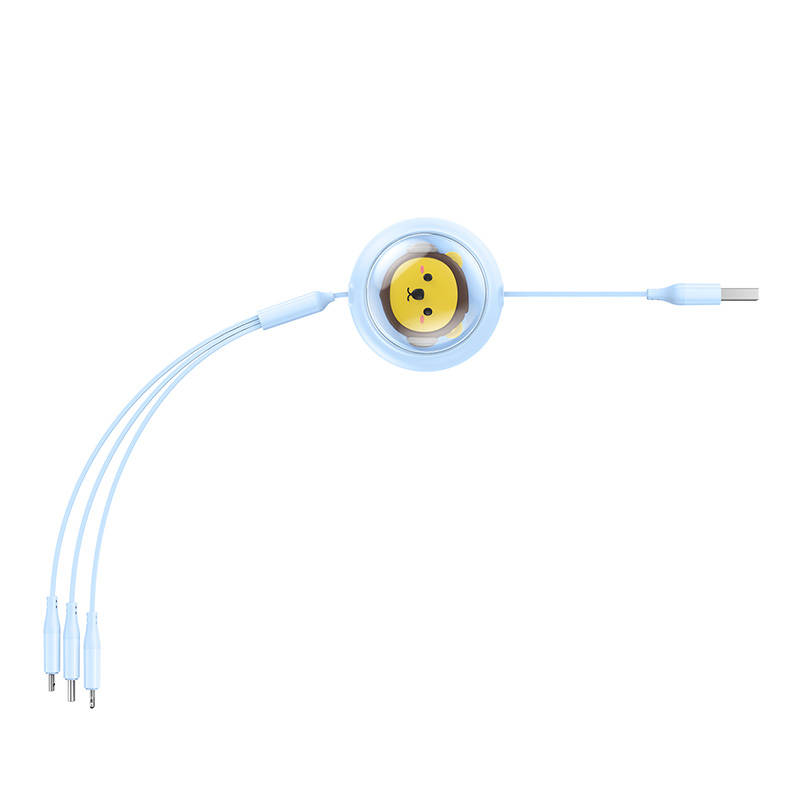 Charging Cable 3w1 Baseus USB to USB-C, USB-M, Lightning 3,5A, 1,1m (blue) Charging Cable 3w1 Baseus USB to USB-C, USB-M, Lightning 3,5A, 1,1m (blue)