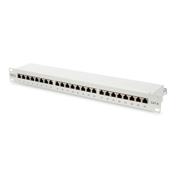 Digitus DN-91624S patch Panel 24 port 1U 19" CAT 6 árnyékolt, szürke Digitus DN-91624S patch Panel 24 port 1U 19" CAT 6 árnyékolt, szürke