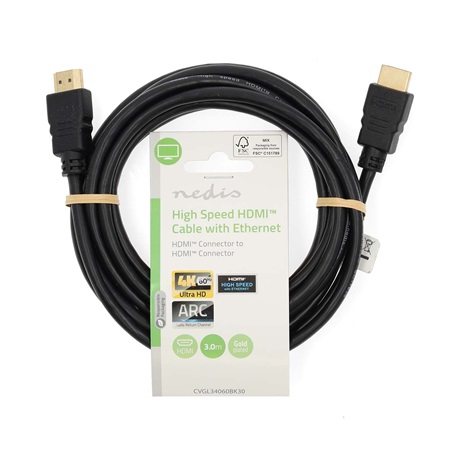 Nedis CVGL34060BK30 HDMI kábel 3m Nedis CVGL34060BK30 HDMI kábel 3m