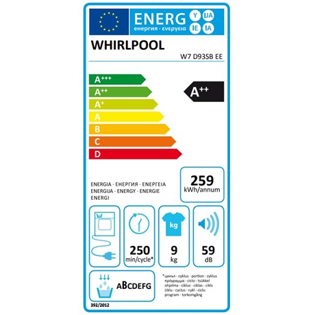 Whirlpool W7 D93SB EE szárítógép szürke
