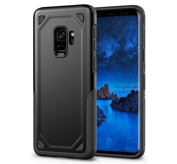 Defender műanyag telefonvédő (közepesen ütésálló, szilikon belső, ultravékony) FEKETE [Samsung Galaxy S9 (SM-G960)]
