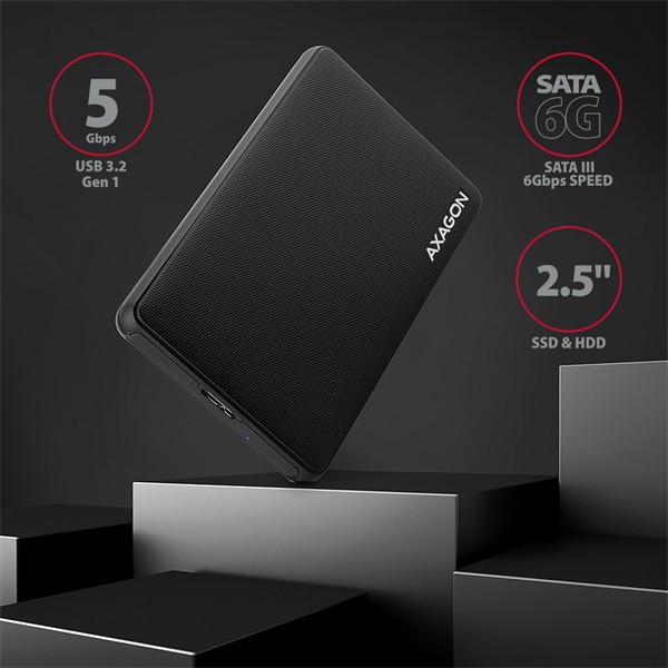 Axagon EE25-SL 2.5" külső merevlemez ház fekete