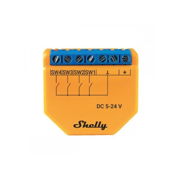 Shelly Plus i4 DC WiFi-s okos vezeték nélküli kapcsoló-modul