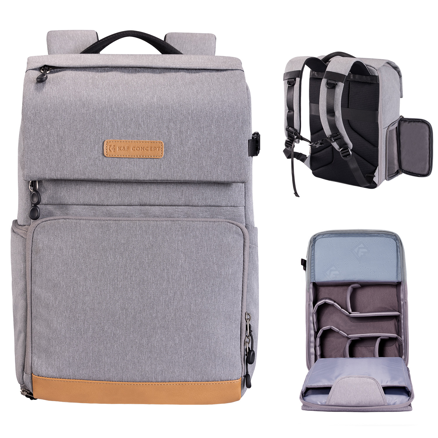 K&F Concept Beta Backpack 22L, fotós hátizsák, szürke