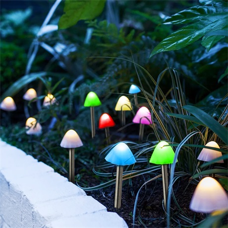 LED-es szolár lámpa 12 mini gomba 