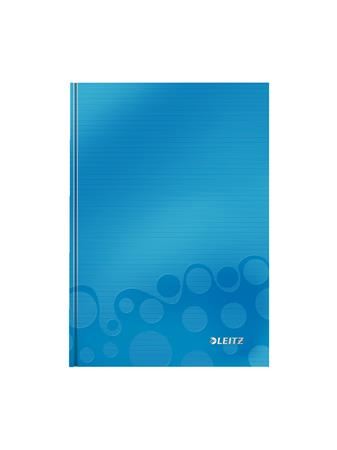 Leitz "Wow" beírókönyv A5, kockás lakkfényű kék (E46281036)