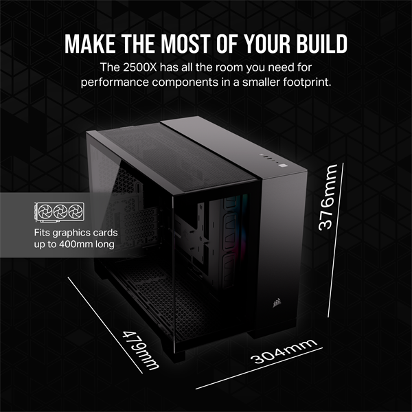 CORSAIR Ház iCUE LINK 2500X RGB, 2x RX120 RGB Ventilátor, Tápegység nélkül, Edzett Üveg, fekete CORSAIR Ház iCUE LINK 2500X RGB, 2x RX120 RGB Ventilátor, Tápegység nélkül, Edzett Üveg, fekete