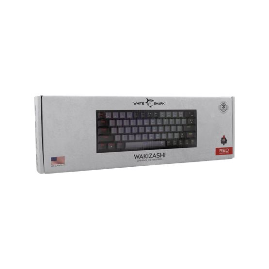 White Shark GK-002711-G-B/R-US WAKIZASHI vezetékes mechanikus gamer billentyűzet Fekete US