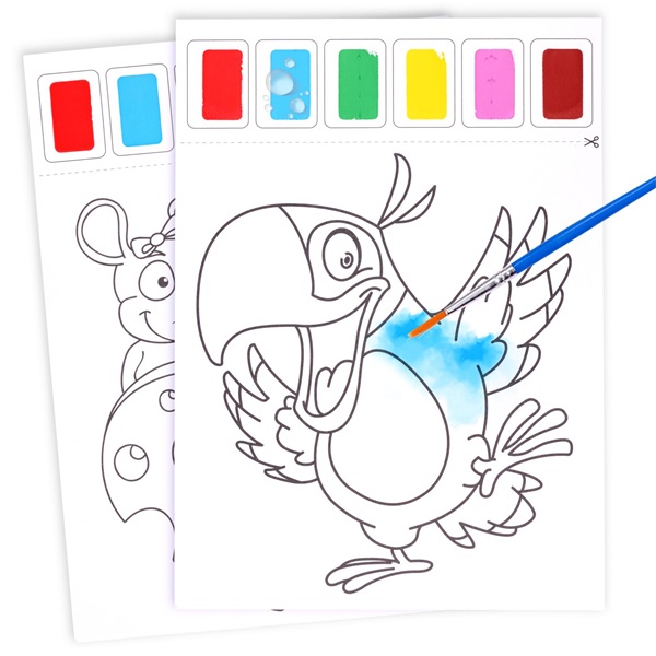 Topwrite Kids 10 darabos 2 ecsetes 6 színű kifestő szett Topwrite Kids 10 darabos 2 ecsetes 6 színű kifestő szett