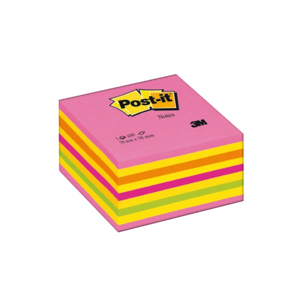 Post-it lollipop pink 76x76 mm 450lap öntapadós kockatömb