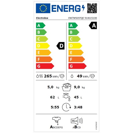 Electrolux EW7W5697QE Gőz funkcióval mosó-szárítógép