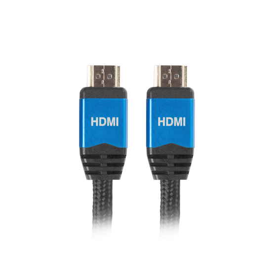 Lanberg HDMI M/M V2.0 kábel 3 méter, fonott CU fekete PRÉMIUM