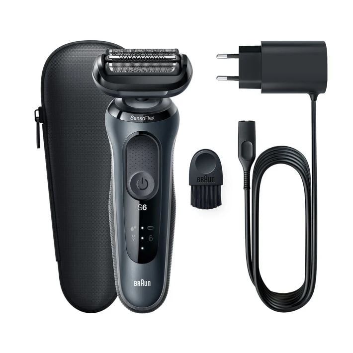 Braun Series 6 61-N1000s Wet&Dry borotva utazótokkal szürke-fekete Braun Series 6 61-N1000s Wet&Dry borotva utazótokkal szürke-fekete