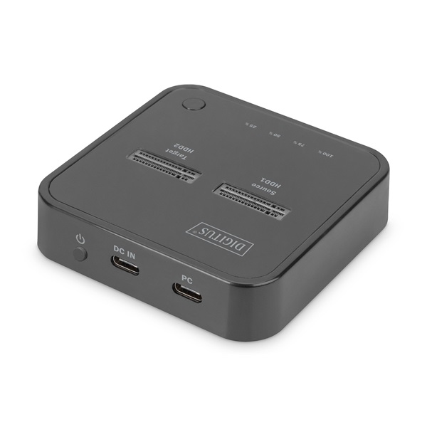 Digitus Dual M.2 NVMe SSD Docking Station with Offline Clone Function USB-C Fekete