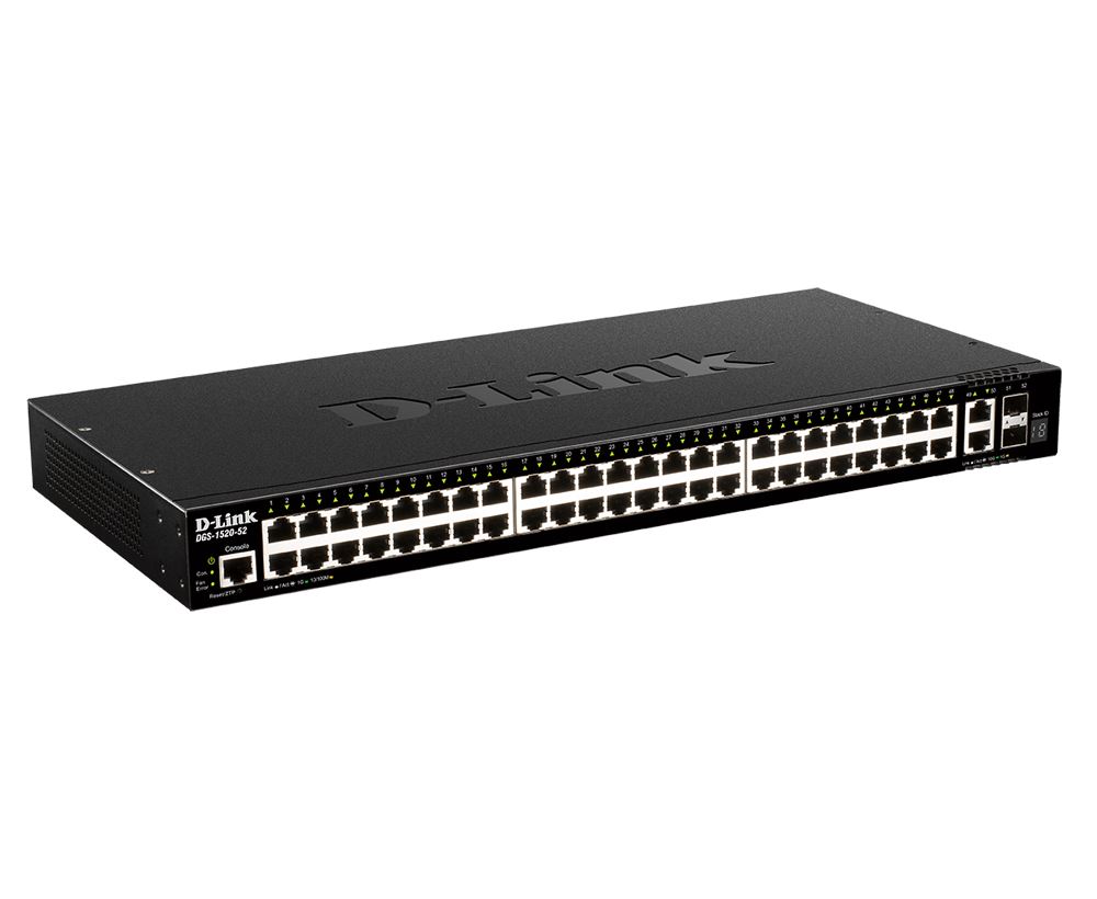 D-LINK Switch 48x1000Mbps +2 x 2.5GBase-T +2x10G SFP Menedzselhethő Rackes (DGS-1520-52)