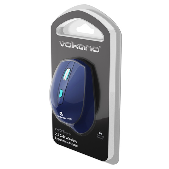  Volkano Chrome Series 2.4Ghz Ergonómikus vezeték nélküli egér Kék