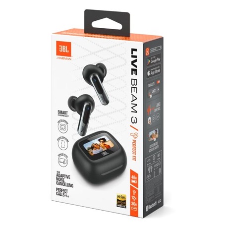 JBL Live Beam 3 True Wireless Bluetooth zajszűrős fekete fülhallgató