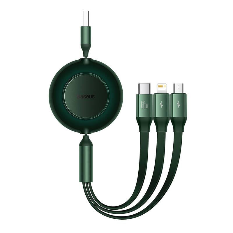 Baseus Bright Mirror 3 USB 3 az 1-ben kábel mikro USB Lightning USB-C 66W 2A 1.1m zöld (CAMJ010106) Baseus Bright Mirror 3 USB 3 az 1-ben kábel mikro USB Lightning USB-C 66W 2A 1.1m zöld (CAMJ010106)