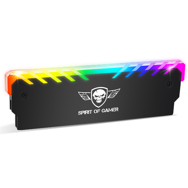 Spirit of Gamer SOG-MEM-RGB HEATSINK RGB MEMORY DDR3/DDR4 RGB aluminium fekete  Memória Hűtő