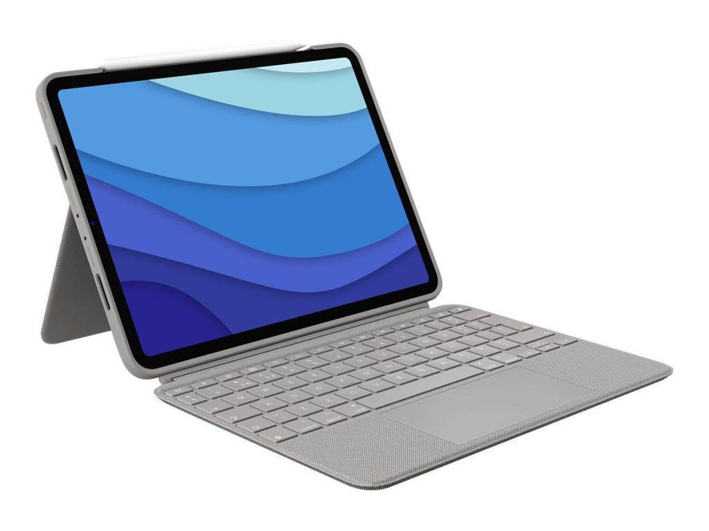 Logitech 920-010172 Combo Touch 11" iPad Pro UK billentyűzetes tok homok