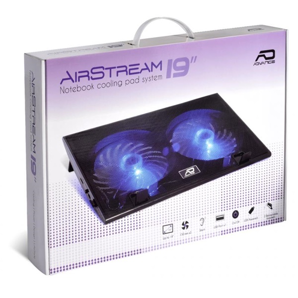 Advance   AIRSTREAM 19"-ig Notebook Hűtőpad 19 Fekete 