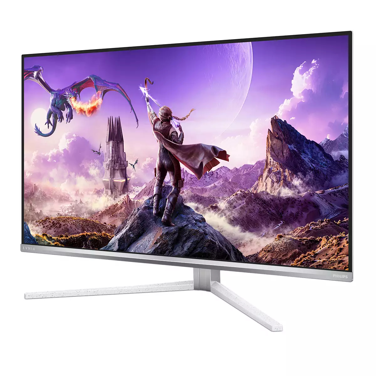 PHILIPS 31.5" EVNIA 32M2N8900/00 Monitor - 3840x2160, OLED, 240Hz, 0,03ms, Hangszóró, Pivot, RGB, Gamer, Fehér