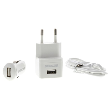 Sencor SCO 515-000WH USB 1M/Hálozati/autós töltő