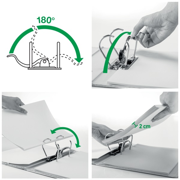 Leitz 180 fok Wow A4 8cm fekete iratrendező