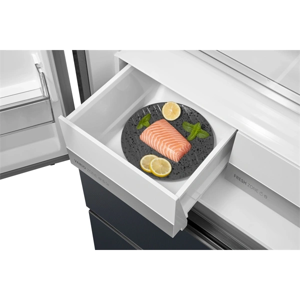 Midea MDRF600BIE70 Hűtő:276L Fagyasztó:159L No frost négyajtós hűtőszekrény Inox