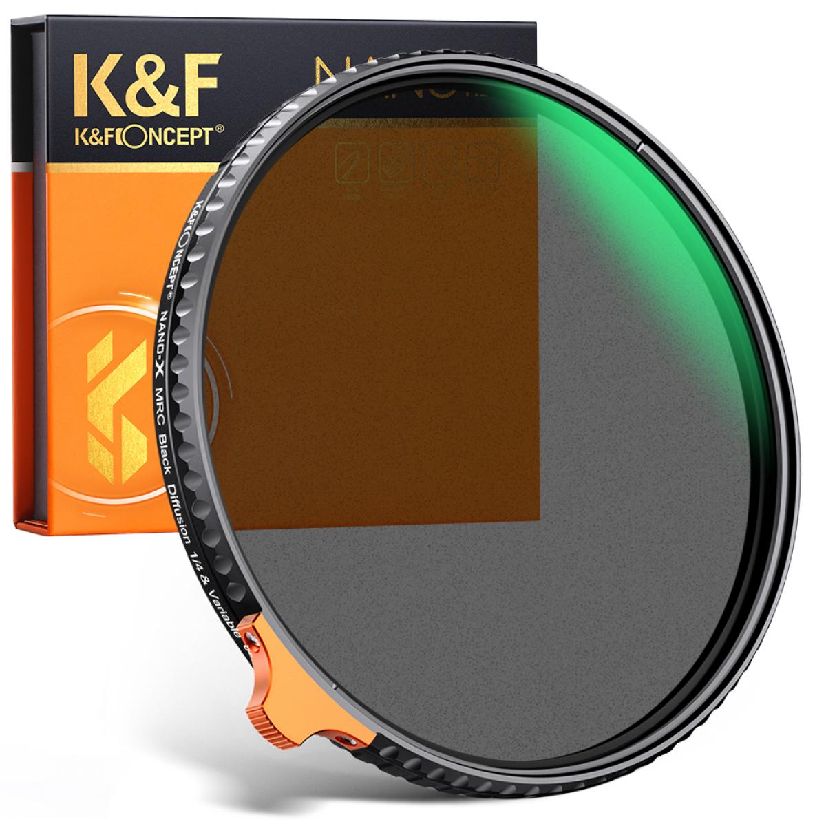 K&F Concept 62mm Multifunkcionális Black Mist lágyító 1/4, ND2-32 szűrő K&F Concept 62mm Multifunkcionális Black Mist lágyító 1/4, ND2-32 szűrő