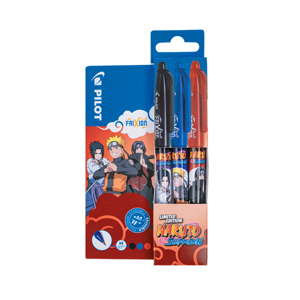 Pilot FriXion Ball NARUTO Limited Edition fekete, kék, piros 3 db-os rollerirón