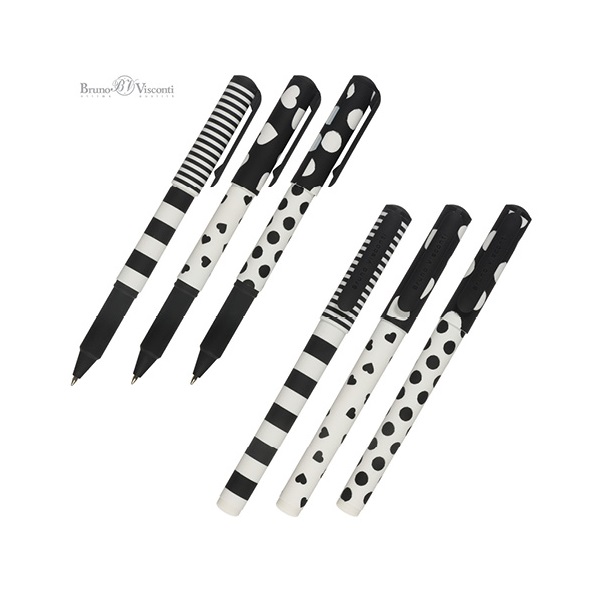 Bruno Visconti Dreamwrite Flora Black&White 0,7 mm, kék golyóstoll Bruno Visconti Dreamwrite Flora Black&White 0,7 mm, kék golyóstoll