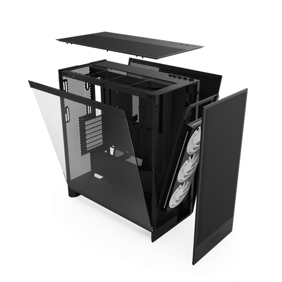  NZXT  CM-H72FB-R1 Midi   H7 Flow RGB  Matt fekete  Számítógépház
