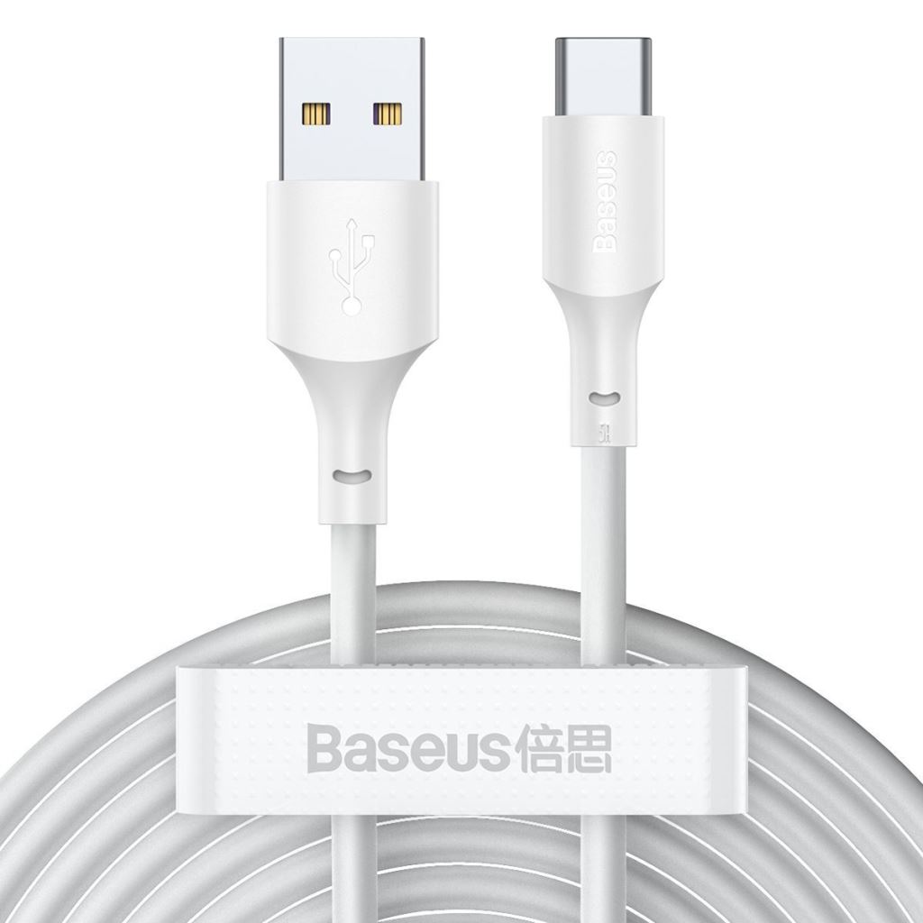 Baseus Simple Wisdom USB-A - USB-C kábel 2db 1.5m fehér Baseus Simple Wisdom USB-A - USB-C kábel 2db 1.5m fehér