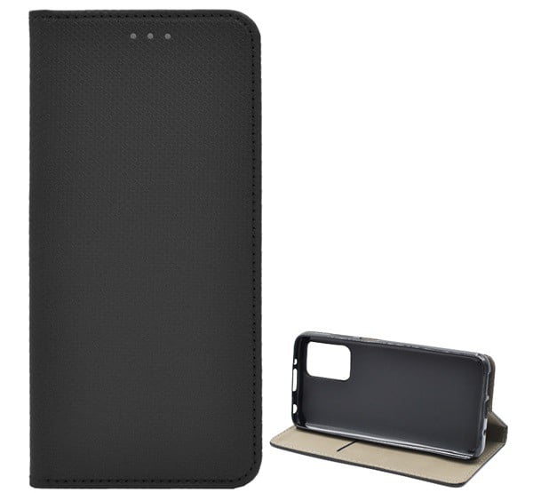 Tok álló, bőr hatású (FLIP, oldalra nyíló, asztali tartó funkció, rombusz minta) FEKETE [Xiaomi Redmi 10 (2021)]