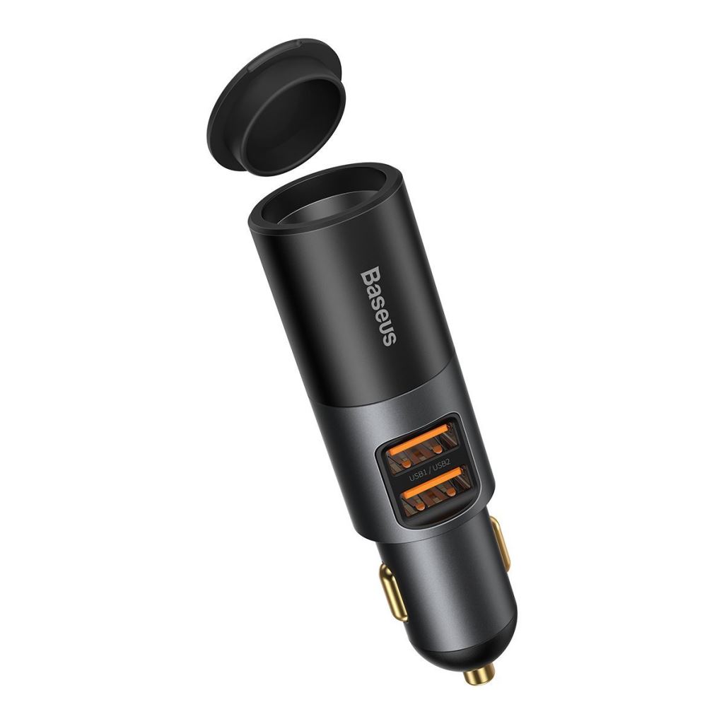 Baseus Share Together gyors autós töltő szivargyújtóval, 2x USB, 120 W, szürke (CCBT-D0G) Baseus Share Together gyors autós töltő szivargyújtóval, 2x USB, 120 W, szürke (CCBT-D0G)