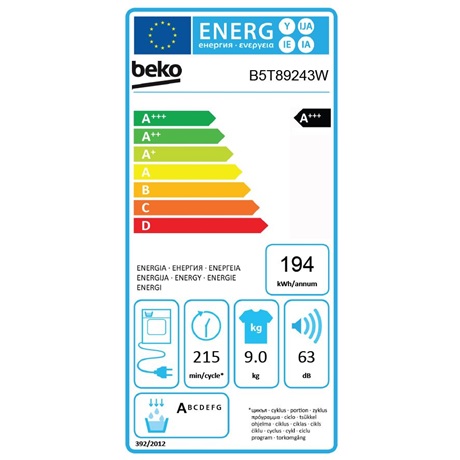 Beko B5T89243W Hőszivattyús szárítógép
