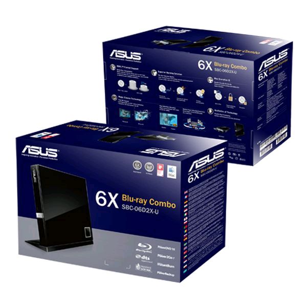 ASUS SBW-06D2X-U/BLK/G/AS Blu-Ray külső DVD író dobozos fekete USB ASUS SBW-06D2X-U/BLK/G/AS Blu-Ray külső DVD író dobozos fekete USB