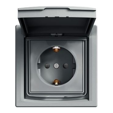 Schneider EPH3100362 ASFORA GYV/csapfedeles/IP44 2P+F csatlakozóaljzat acél Schneider EPH3100362 ASFORA GYV/csapfedeles/IP44 2P+F csatlakozóaljzat acél