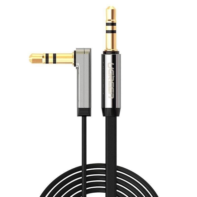 Szögletes mini jack kábel 3,5 mm AUX UGREEN lapos 1 m (fekete) Szögletes mini jack kábel 3,5 mm AUX UGREEN lapos 1 m (fekete)
