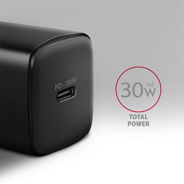 Axagon ACU-PD30 30W PD 3.0 QC Type-C fekete hálózati töltő Axagon ACU-PD30 30W PD 3.0 QC Type-C fekete hálózati töltő