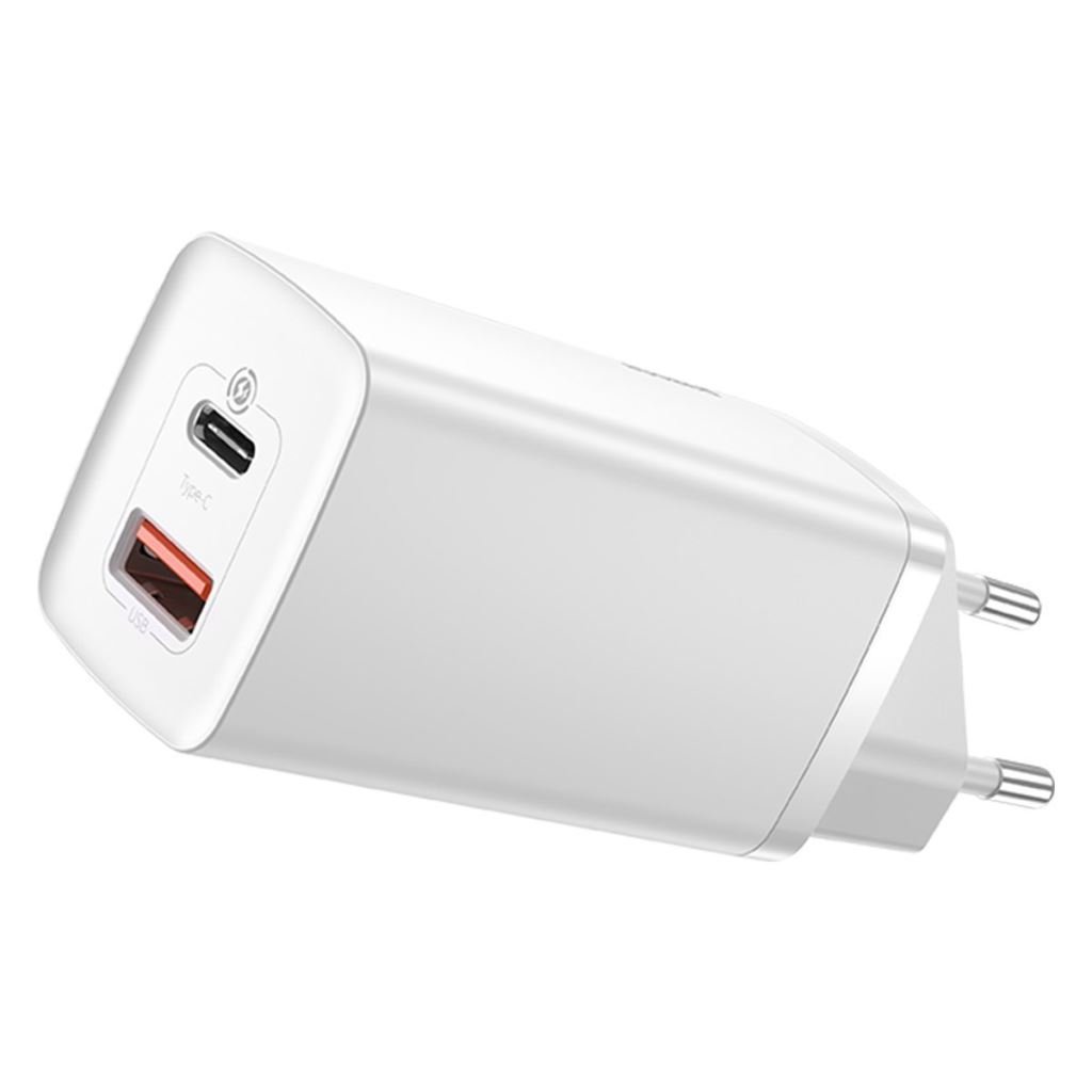 Baseus GaN2 Lite fali töltő, USB + USB-C, 65 W, EU, fehér (CCGAN2L-B02) Baseus GaN2 Lite fali töltő, USB + USB-C, 65 W, EU, fehér (CCGAN2L-B02)